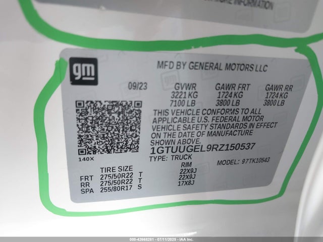 1GTUUGEL9RZ150537 GMC l87