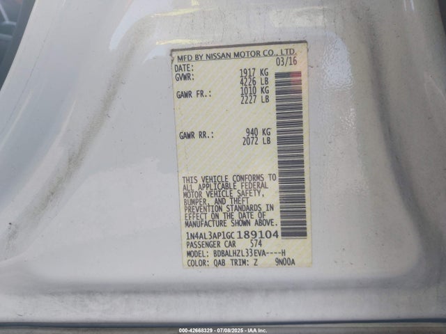 Nissan 2016 2016 1N4AL3AP1GC189104 Image 9