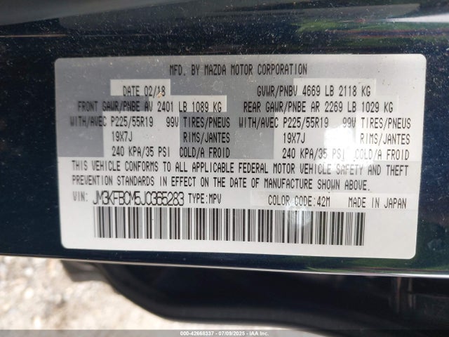Mazda py cylinder deactivation 2018 JM3KFBCM5J0365283 Image 9
