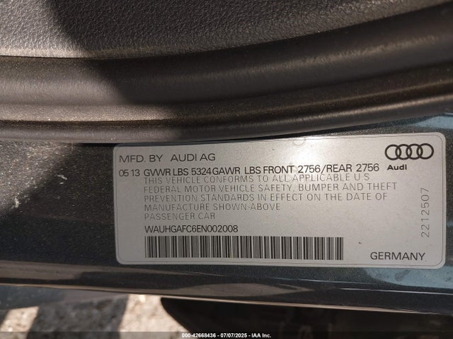 2014 AUDI A6 WAUHGAFC6EN002008 Photo 8