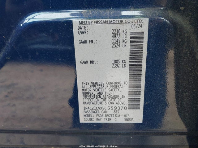 1N4CZ1CVXSC559370 Nissan Leaf