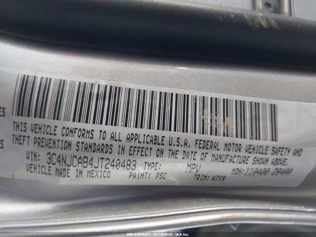 3C4NJCAB4JT240483 Jeep Compass