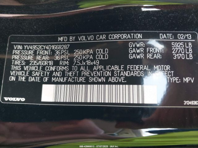 2013 VOLVO XC90 YV4952CY4D1668287 Photo 8