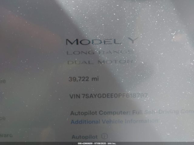2023 TESLA MODEL Y 7SAYGDEE0PF618797 Photo 6