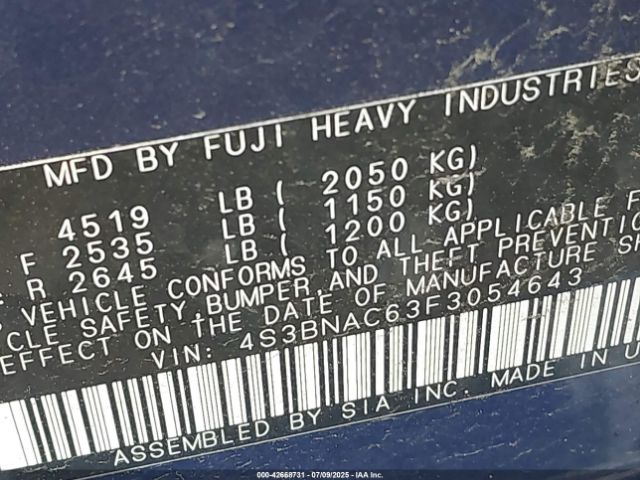 2015 SUBARU LEGACY 4S3BNAC63F3054643 Photo 8