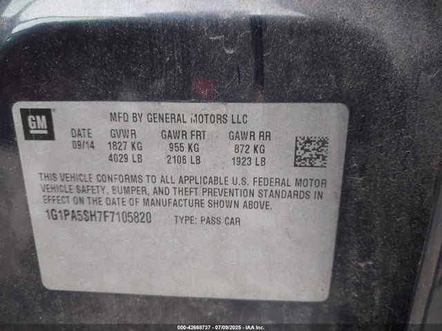 1G1PA5SH7F7105820 Chevrolet luw