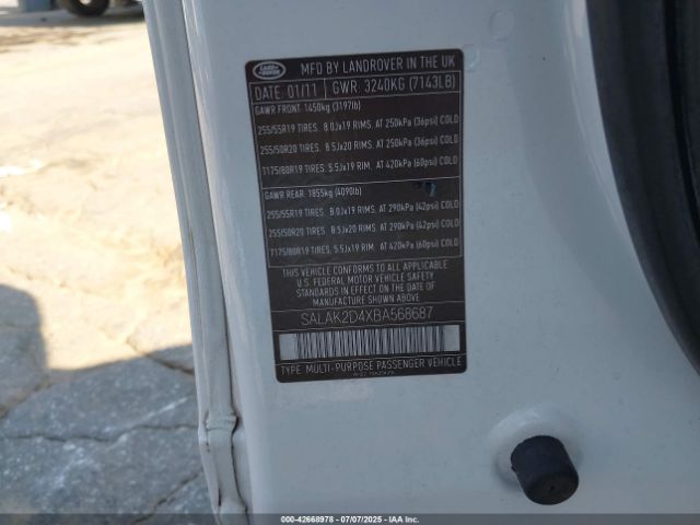 2011 LAND ROVER LR4 SALAK2D4XBA568687 Photo 8