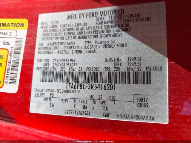 1FA6P8CF3R5416201 Ford tivct