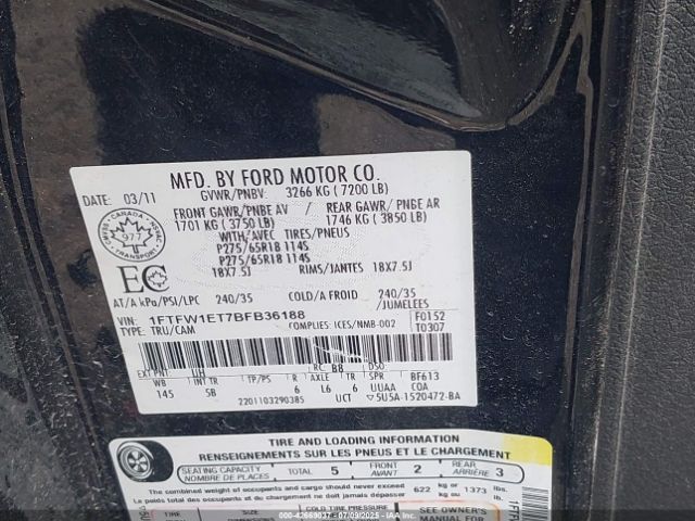 2011 FORD F-150 1FTFW1ET7BFB36188 Photo 8