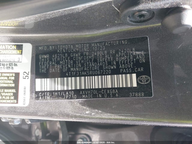Toyota a25a-fxs 2024 4T1F31AK5RU067220 Image 9