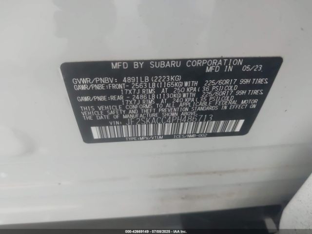 2023 SUBARU FORESTER JF2SKACC4PH486713 Photo 8