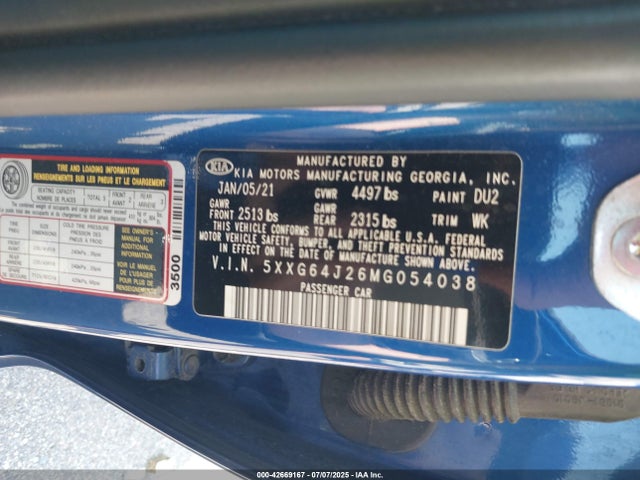 5XXG64J26MG054038 KIA t-gdi gamma ii