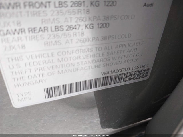2020 AUDI Q3 WA1AECF3XL1051801 Photo 8