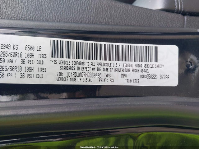 Dodge Durango 2017 1C4RDJAG7HC860405 Image 9