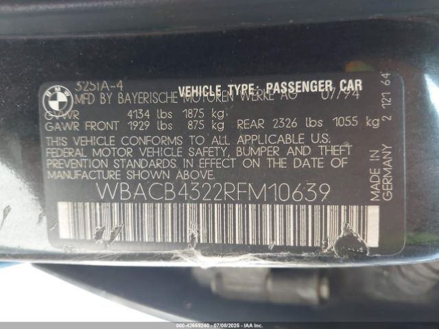 1994 BMW 325 WBACB4322RFM10639 Photo 8