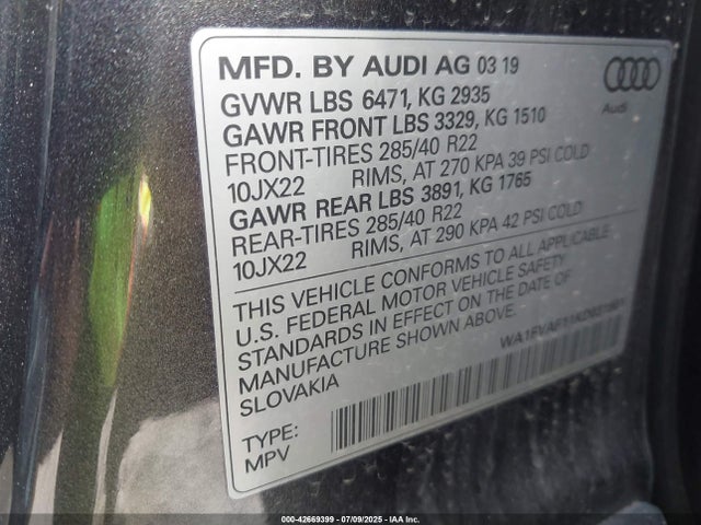 2019 AUDI Q8 WA1FVAF11KD031801 Photo 8