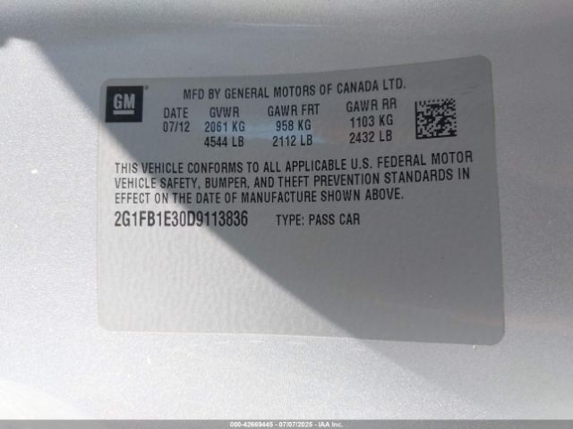 2013 CHEVROLET CAMARO 2G1FB1E30D9113836 Photo 8
