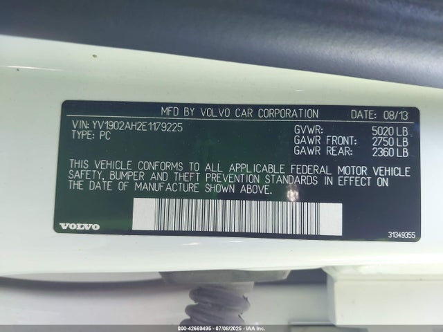 Volvo b6304t4 2014 YV1902AH2E1179225 Image 9