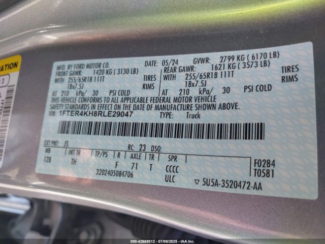 2024 FORD RANGER 1FTER4KH8RLE29047 Photo 8