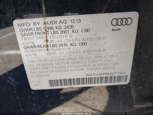 2014 AUDI Q5 WA1LFAFP5EA071843 Photo 8