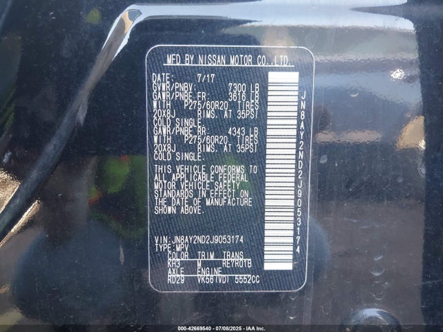 Nissan 2018 2018 JN8AY2ND2J9053174 Image 9