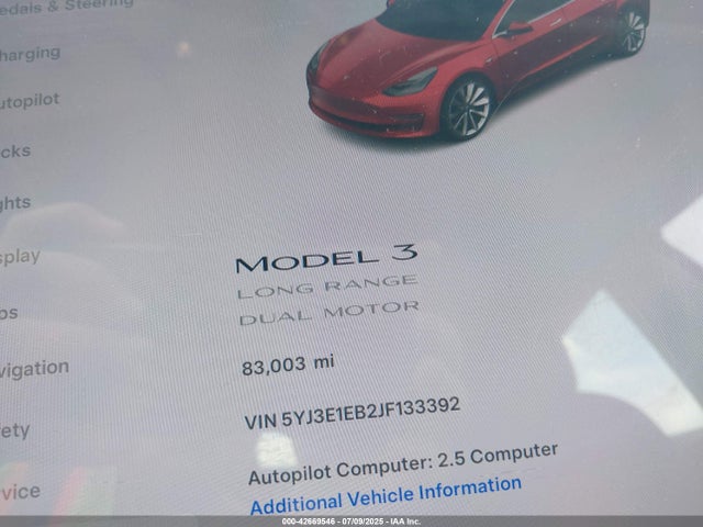 5YJ3E1EB2JF133392 Tesla 2018
