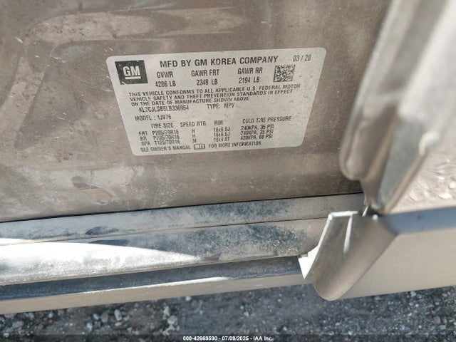 KL7CJLSB5LB336954 Chevrolet Trax Fwd Lt