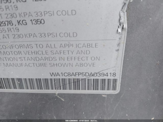 2013 AUDI Q5 HYBRID WA1C8AFP5DA039418 Photo 8