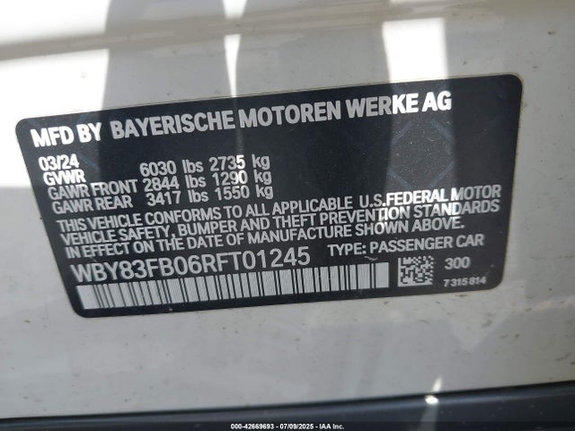 BMW 2024 2024 WBY83FB06RFT01245 Image 9