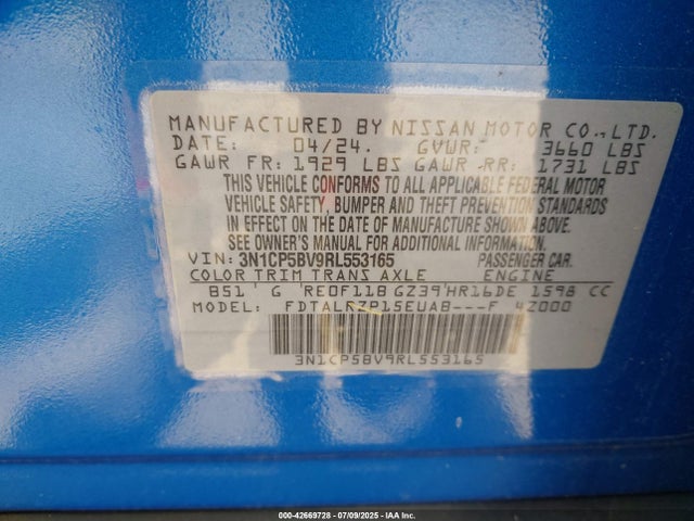 Nissan Kicks 2024 3N1CP5BV9RL553165 Image 9