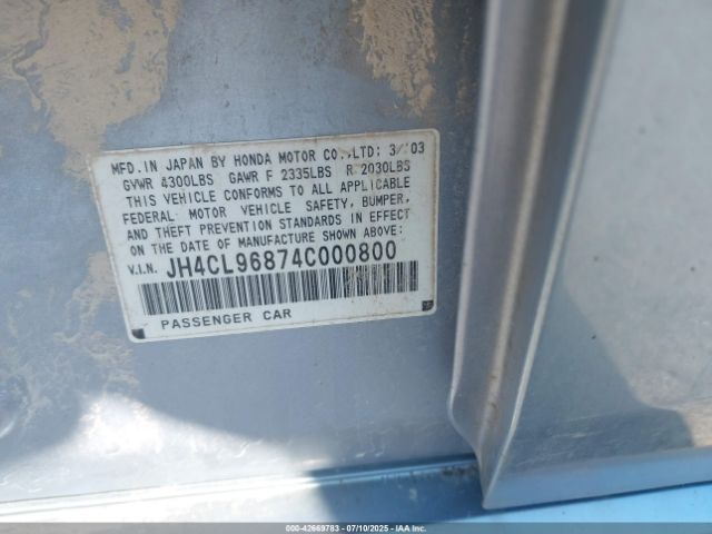 2004 ACURA TSX JH4CL96874C000800 Photo 8