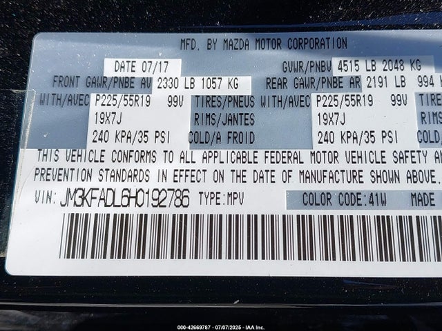 JM3KFADL6H0192786 Mazda py