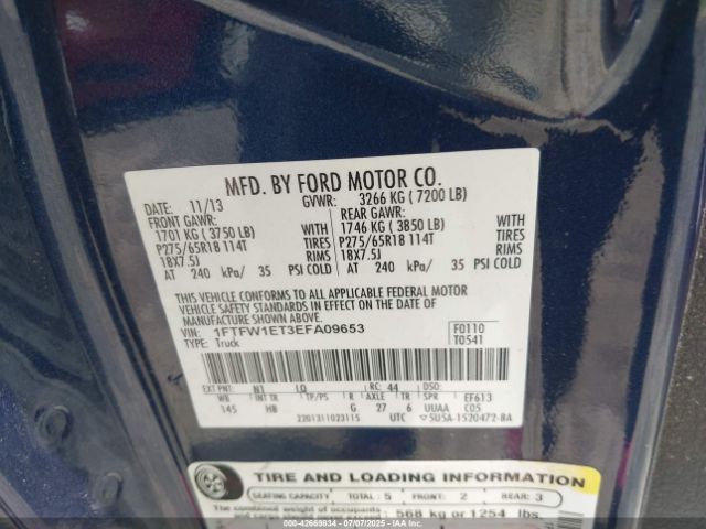 2014 FORD F-150 1FTFW1ET3EFA09653 Photo 8