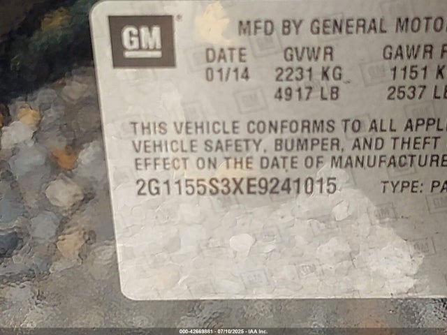 2G1155S3XE9241015 Chevrolet lfx