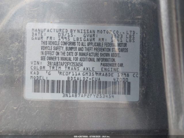 2015 NISSAN SENTRA 3N1AB7AP2FY253454 Photo 8
