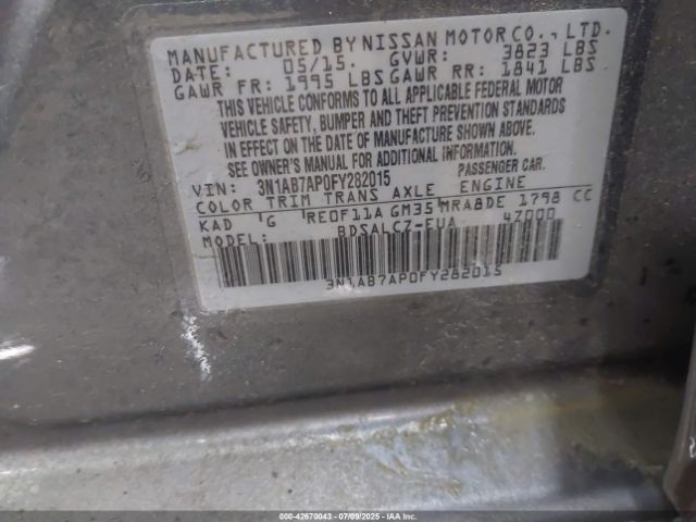 2015 NISSAN SENTRA 3N1AB7AP0FY282015 Photo 8