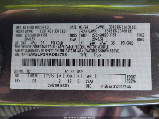 2024 FORD F-150 1FTEW2LP3RKD03798 Photo 8