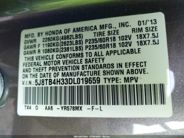 2013 ACURA RDX 5J8TB4H33DL019659 Photo 8
