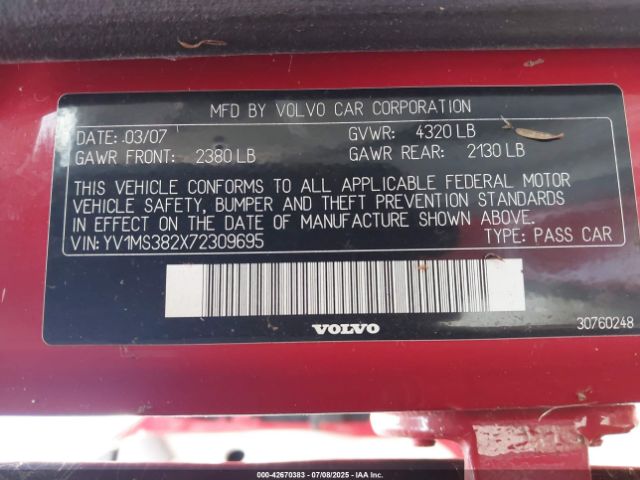2007 VOLVO S40 YV1MS382X72309695 Photo 8