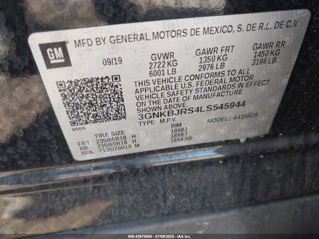 Chevrolet lgx 2020 3GNKBJRS4LS545944 Image 9