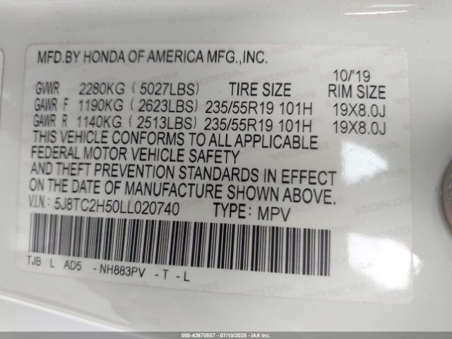 2020 ACURA RDX 5J8TC2H50LL020740 Photo 8