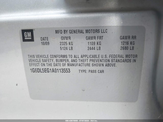 2010 CADILLAC CTS 1G6DL5EG1A0113553 Photo 8