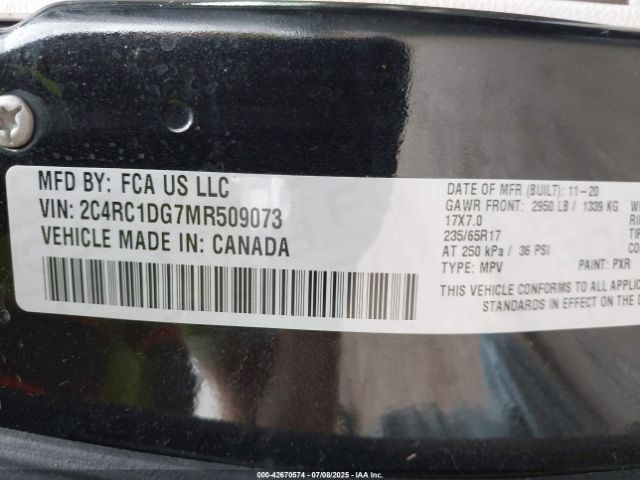 2021 CHRYSLER VOYAGER 2C4RC1DG7MR509073 Photo 8