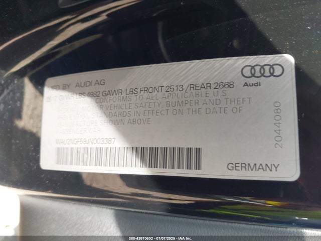 2018 AUDI A5 WAU2NGF59JN003387 Photo 8