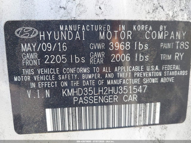 KMHD35LH2HU351547 Hyundai ELANTRA GT