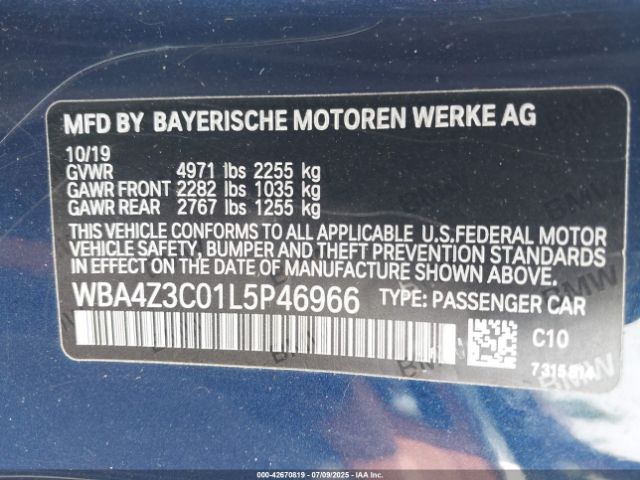2020 BMW 430I WBA4Z3C01L5P46966 Photo 8