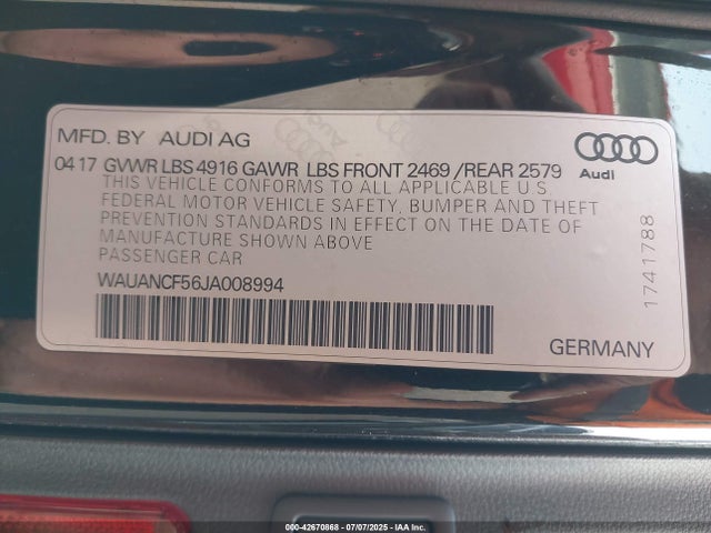 2018 AUDI A5 WAUANCF56JA008994 Photo 8