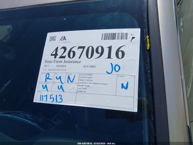 1HGCR2F54FA270709 Honda k24w1