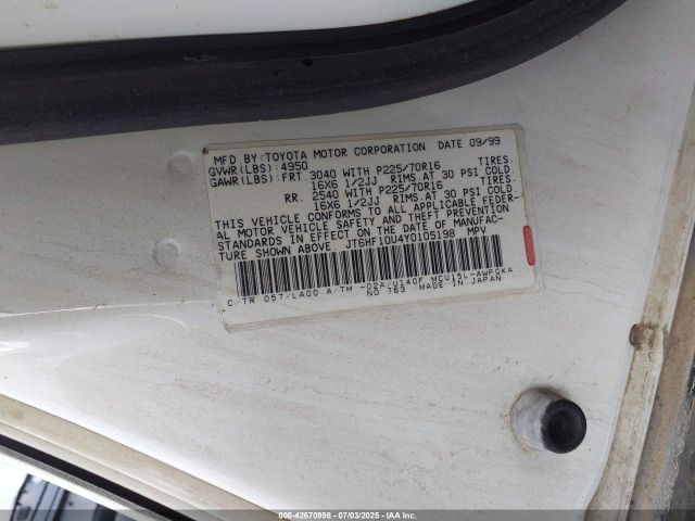 2000 LEXUS RX 300 JT6HF10U4Y0105198 Photo 8