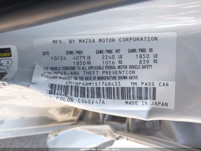 Mazda py cylinder deactivation 2025 JM1BPABM1S1768433 Image 9